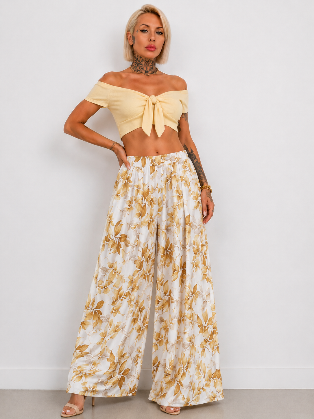 Pantalón Palazzo Floral Fluido