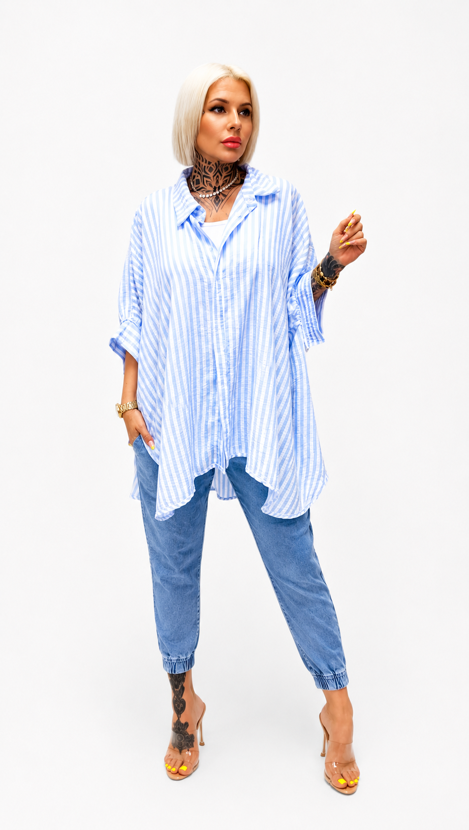 Camisa Italiana de Rayas Oversize