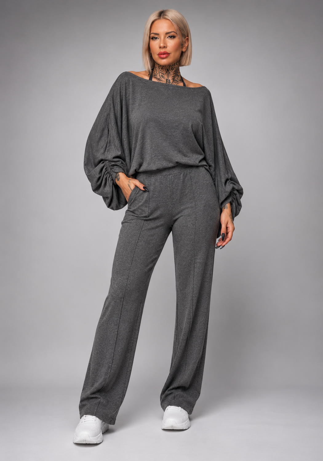 Conjunto Manga Murciélago Con Pantalón Ancho