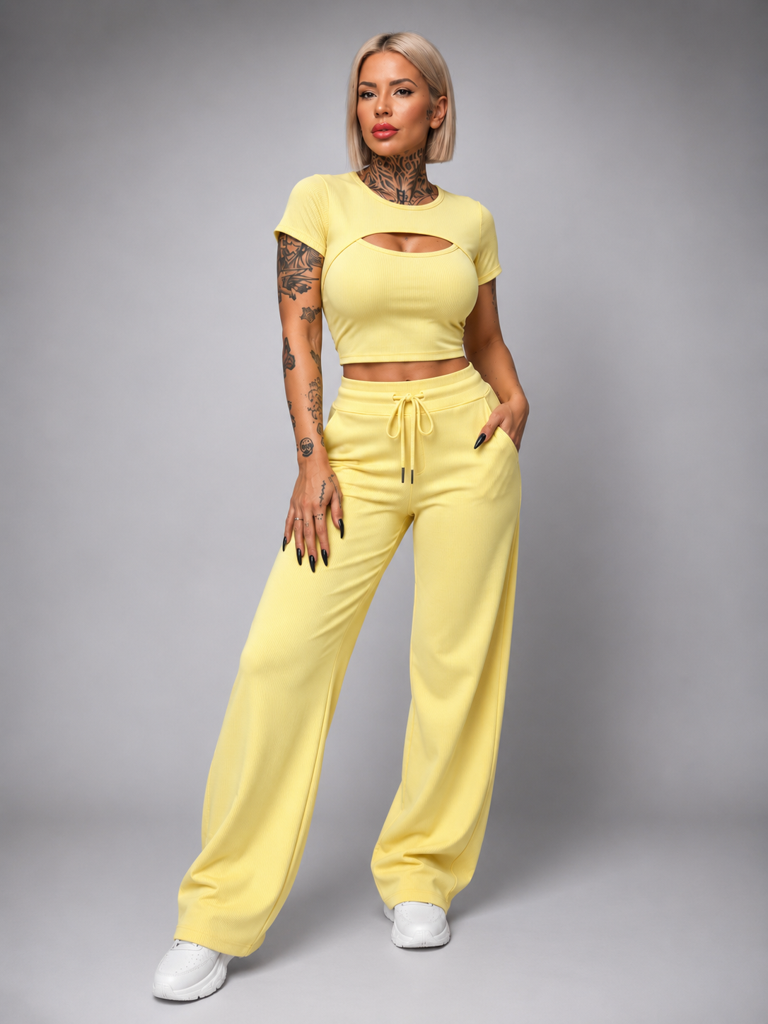 Top de Canalé con Copas y Abertura Frontal