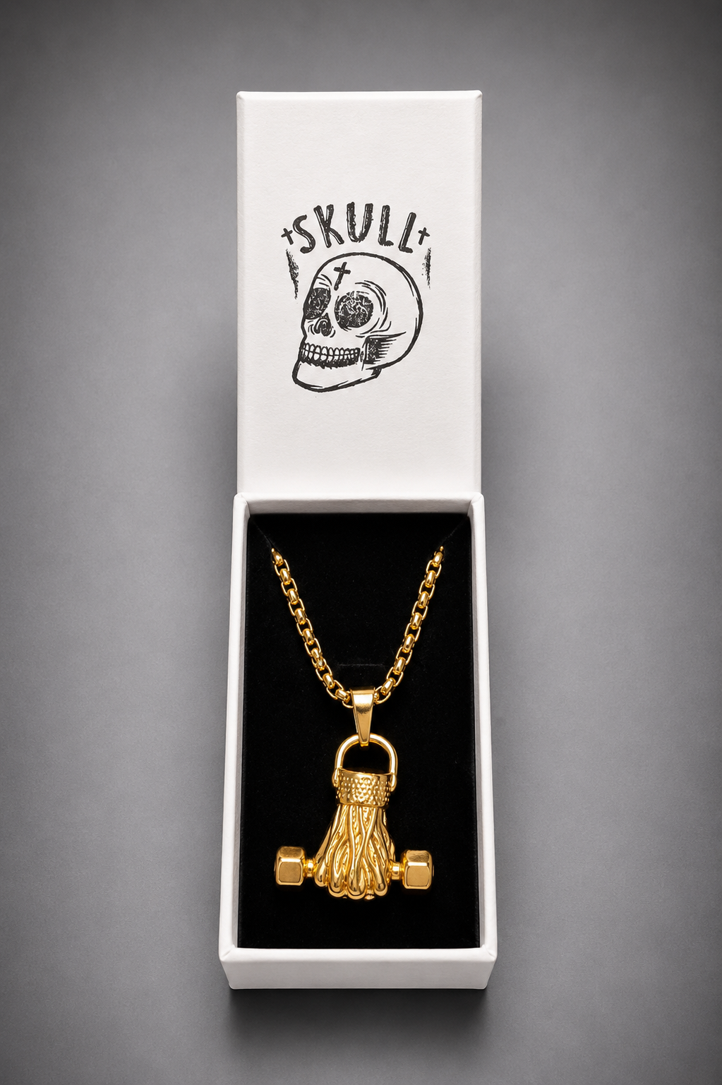 Collar Gym Mancuerna Dorado de Acero Inoxidable