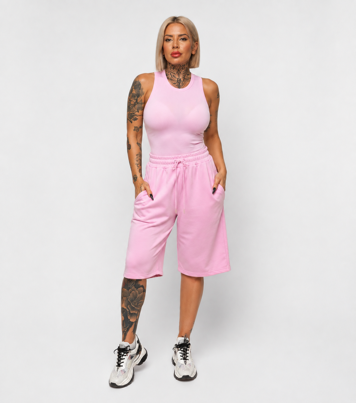 Bermuda Deportiva Oversize con Cintura Ajustable