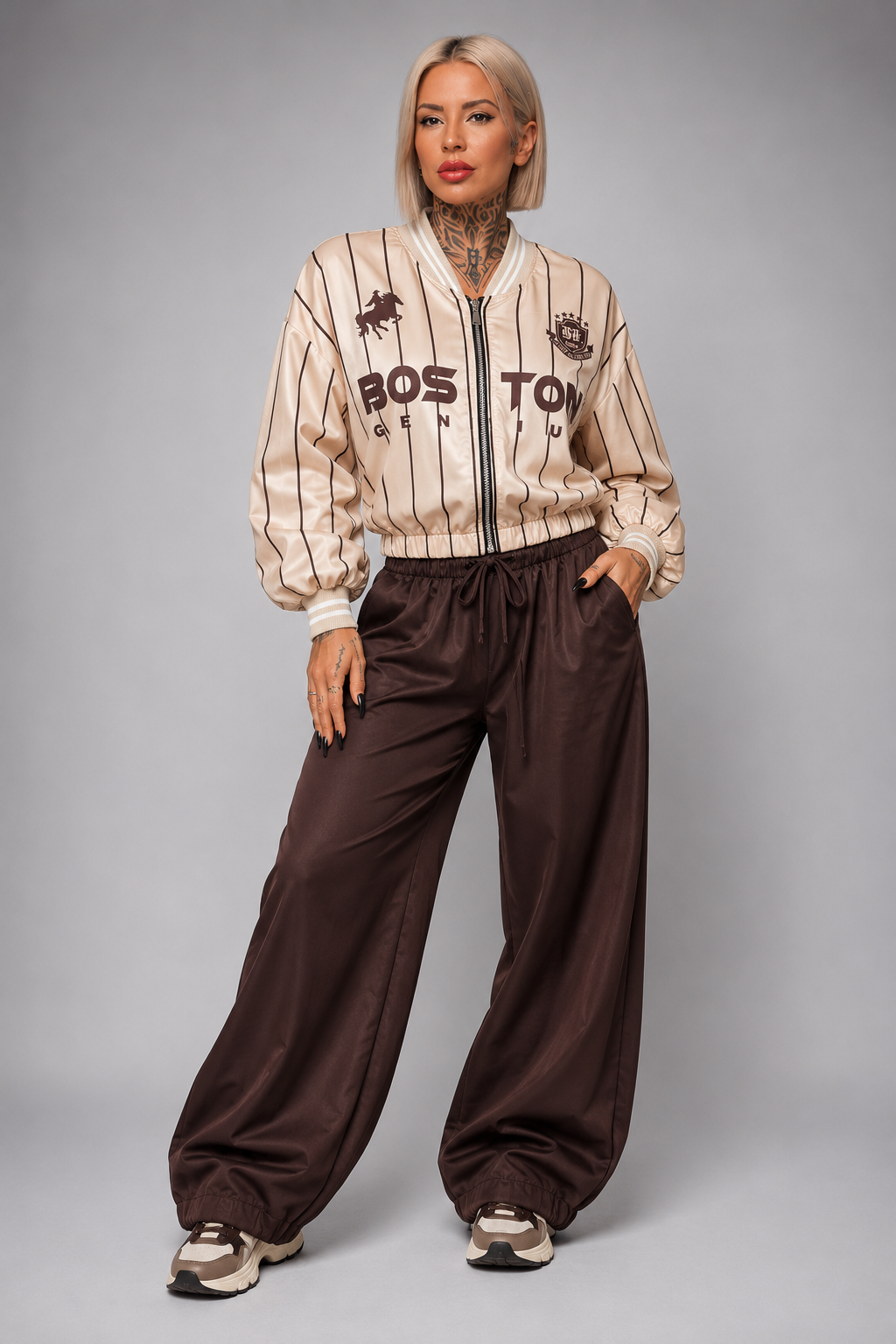 Chaqueta Bomber De Raso Boston