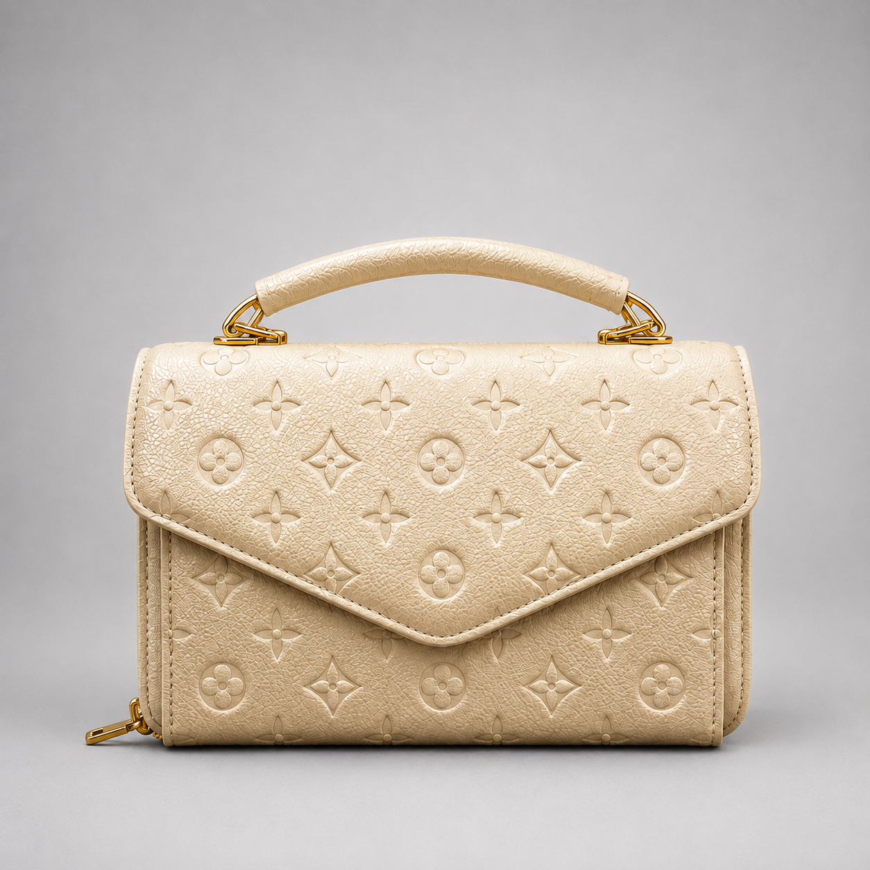 Bolso de Mano Dorado Monogram Grabado