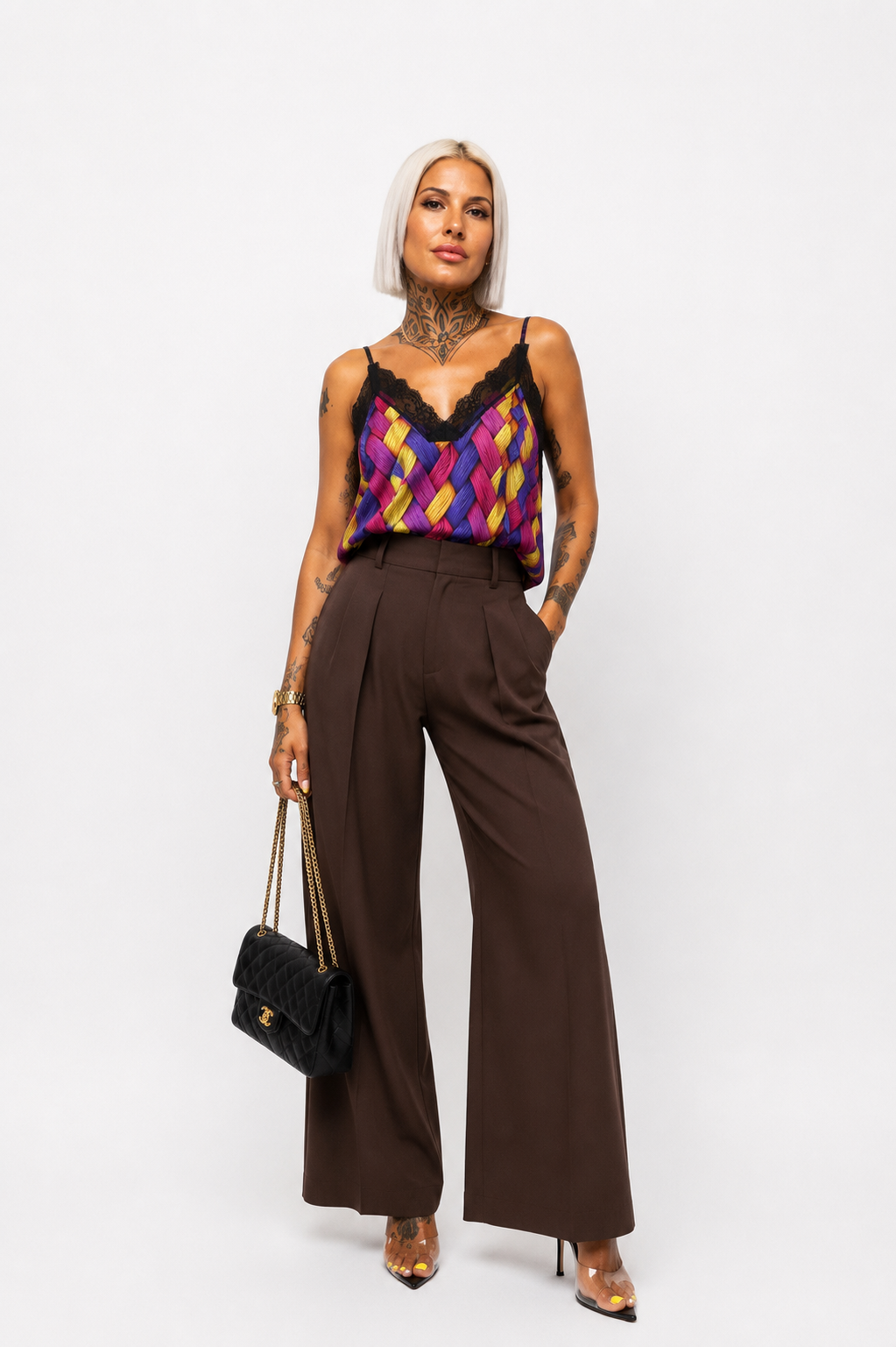 Top Lencero Estampado con Encaje