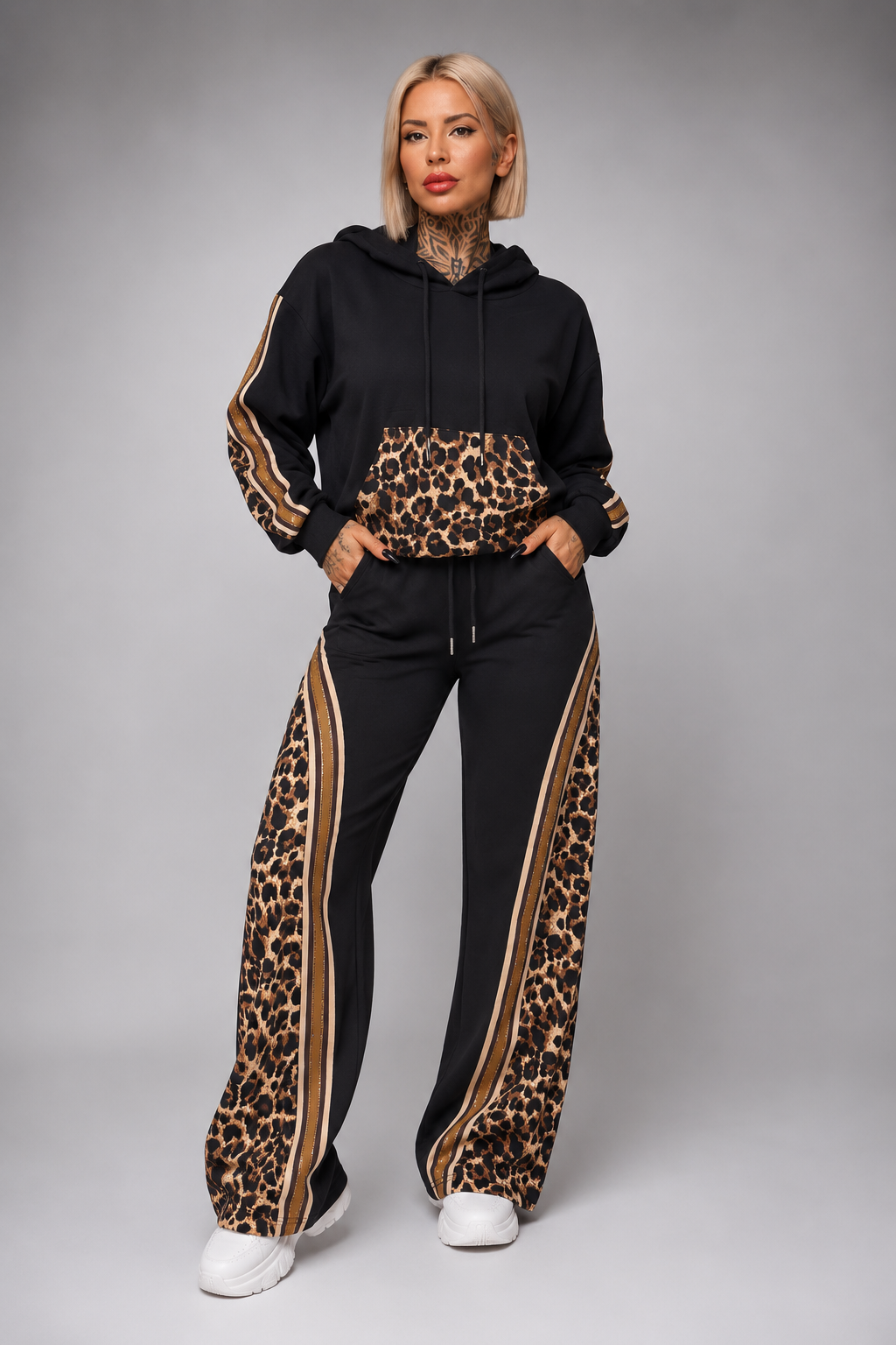 Conjunto Sport Animal Print con Brillos
