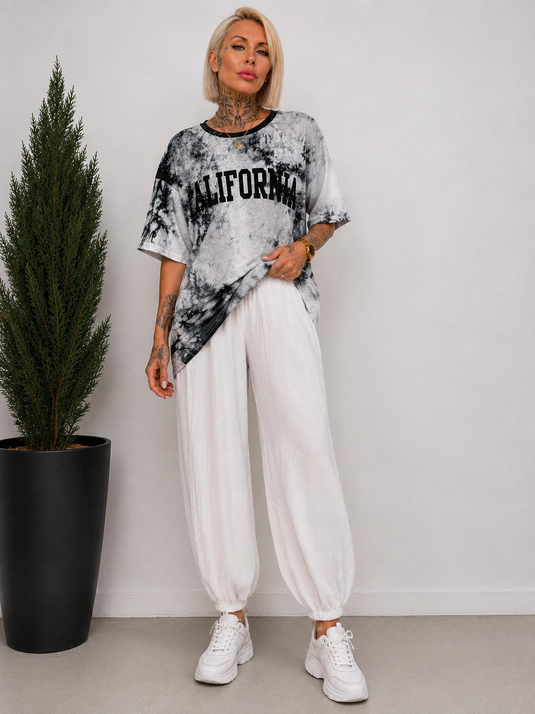 Camiseta California con Brillo Oversize