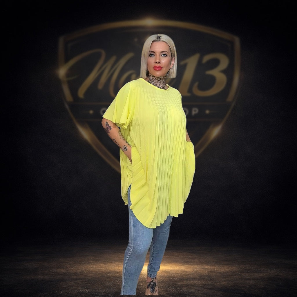 Blusa Plisada Amarillo