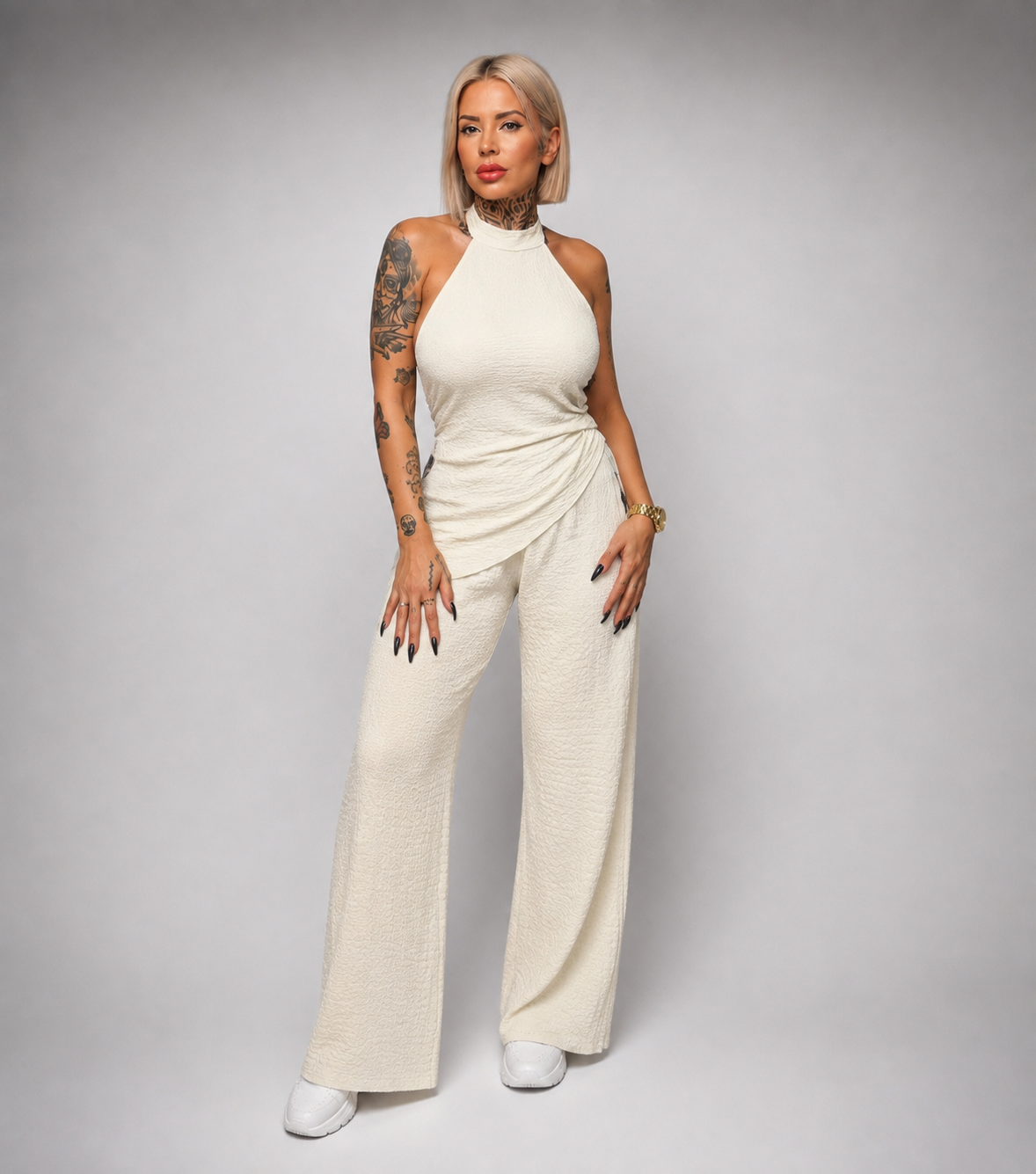 Conjunto Top Halter y Pantalón Fluido