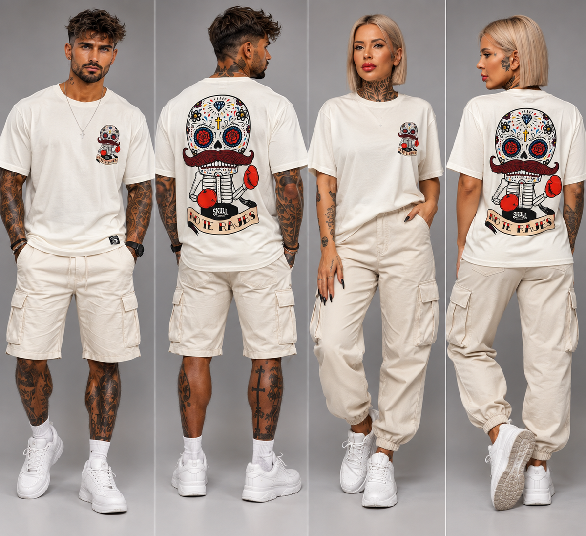 Camiseta Skull No Te Rajes Unisex