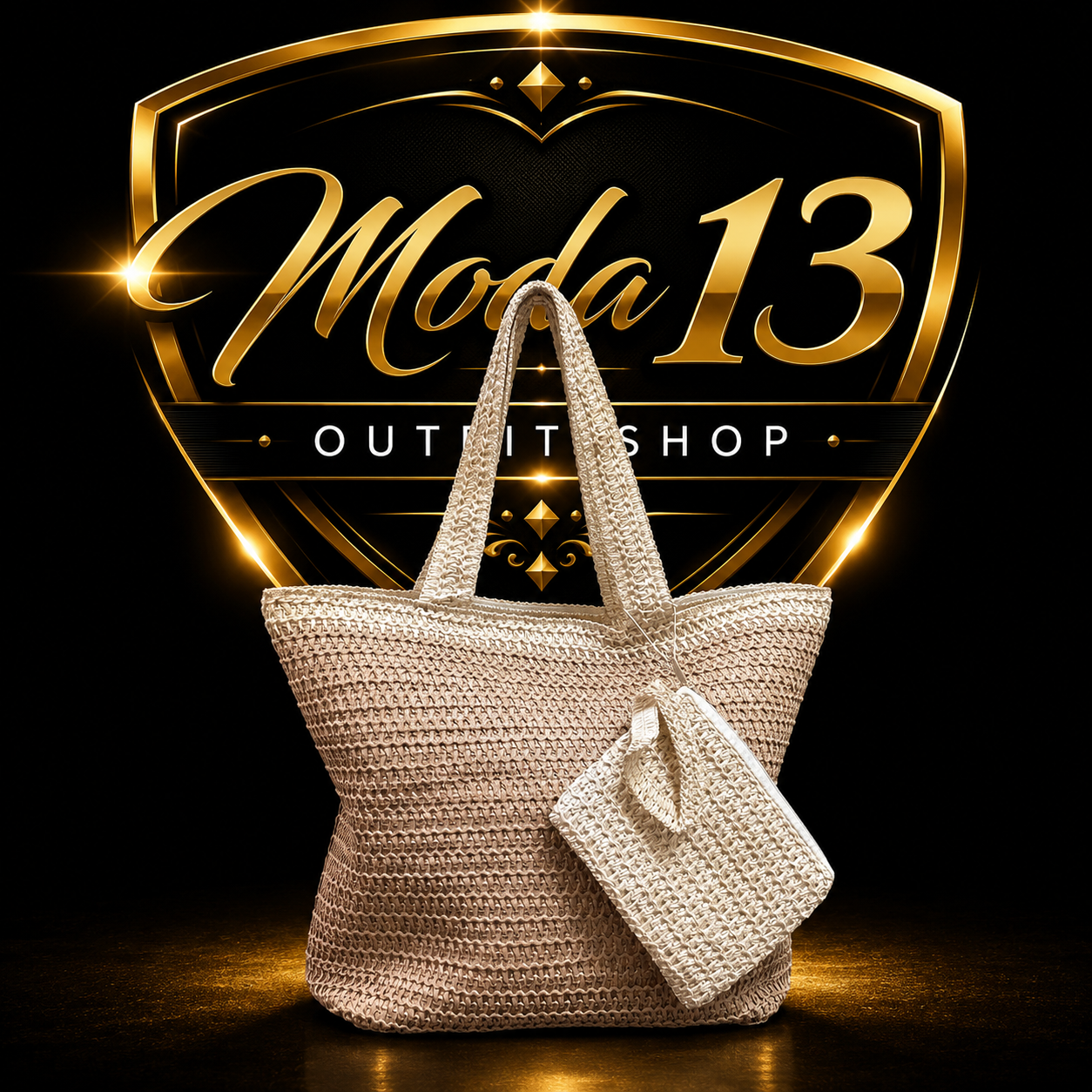 Bolso Shopper de Crochet con Neceser