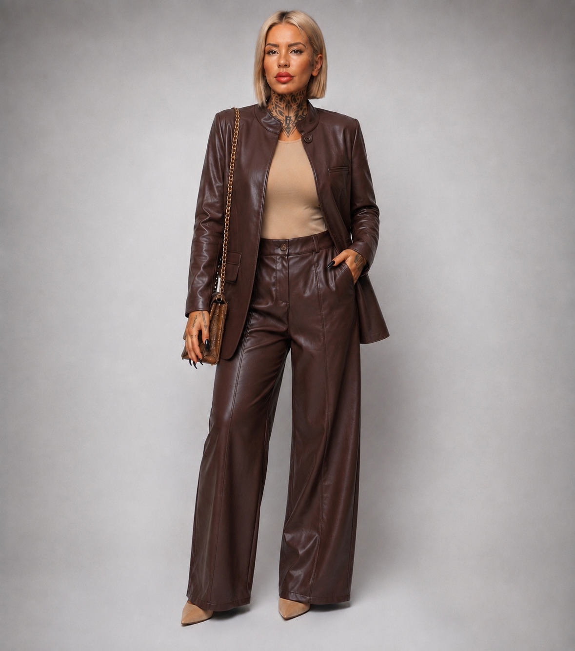 Chaqueta Blazer de Polipiel