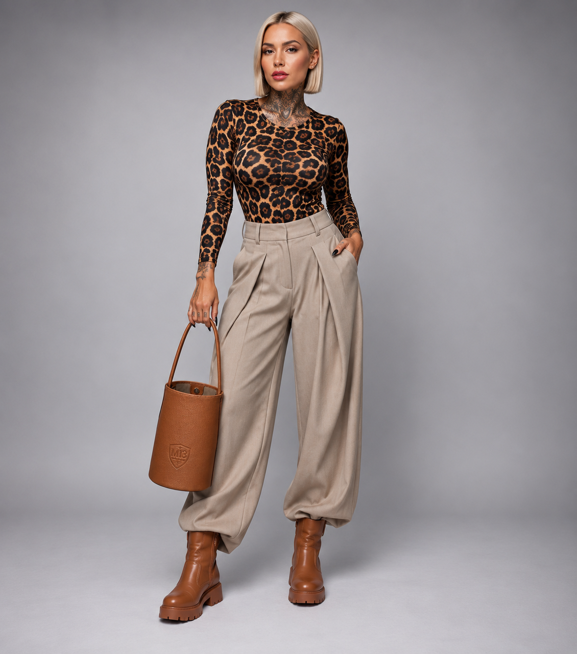 Pantalón Doble Pinza Palazzo