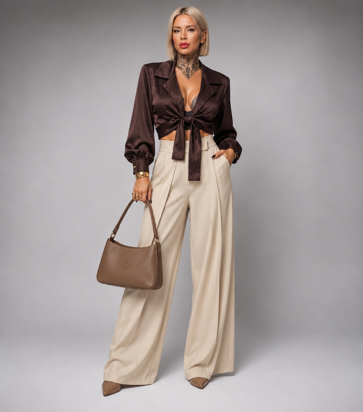Pantalón Doble Pinza Palazzo
