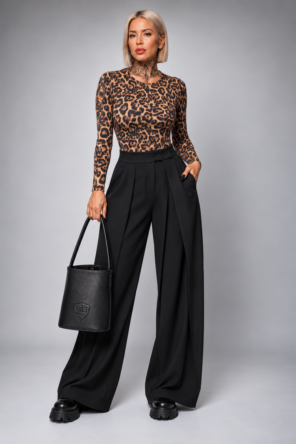 Pantalón Doble Pinza Palazzo