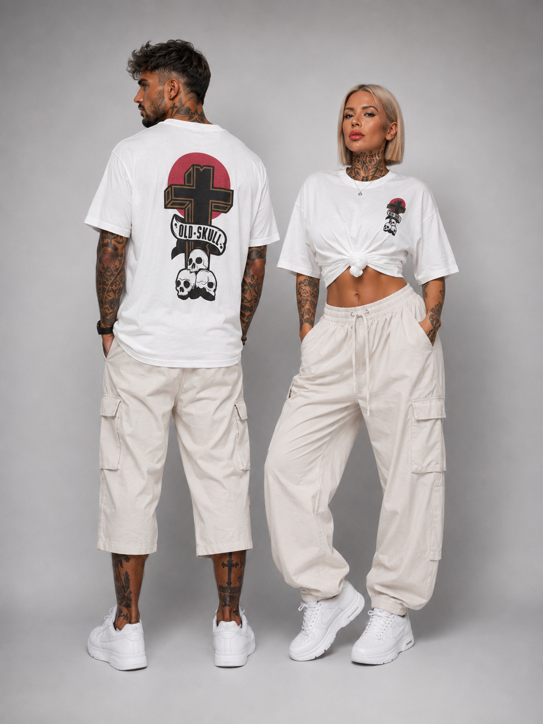 Camiseta Skull Old Skull Blanca Unisex