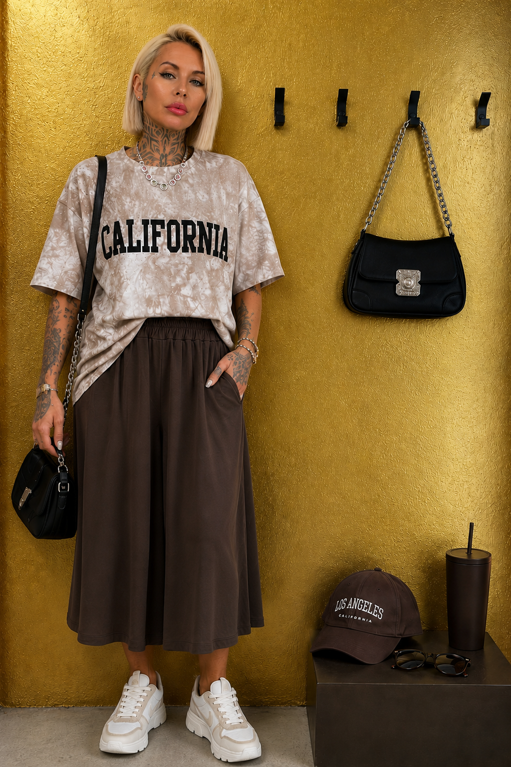 Camiseta California con Brillo Oversize