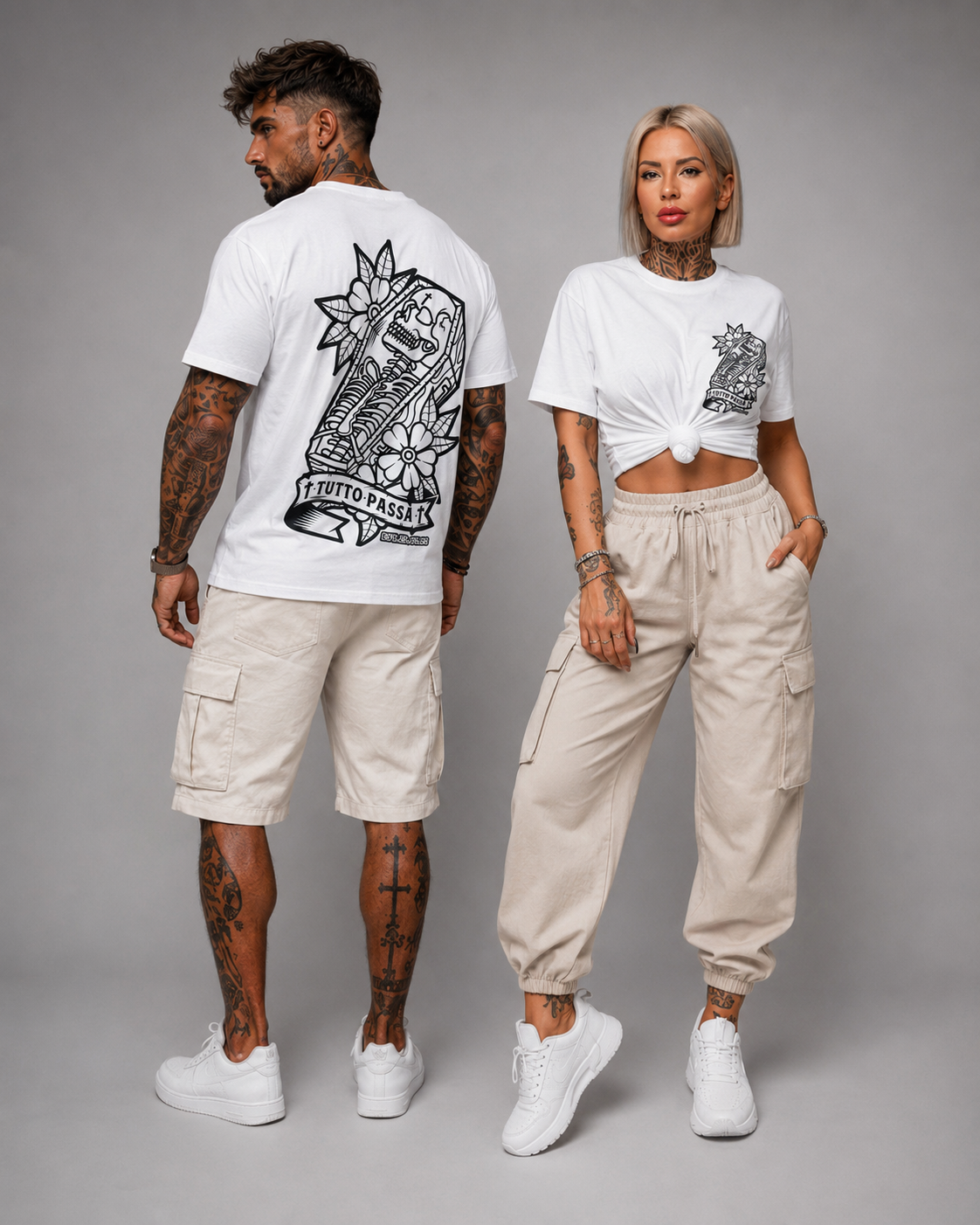 Camiseta Skull Tutto Passa Blanca Unisex