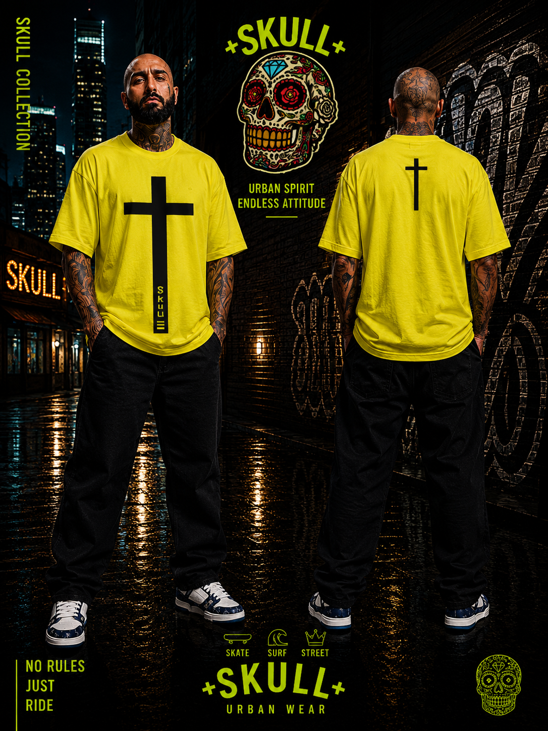 Camiseta Skull Amarilla