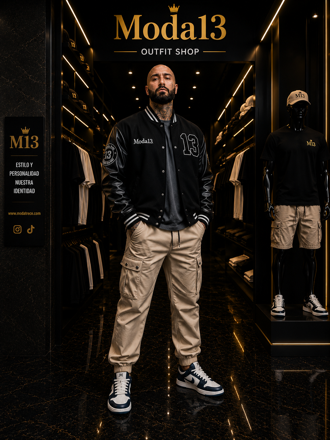 Pantalón Cargo Satinado Hombre