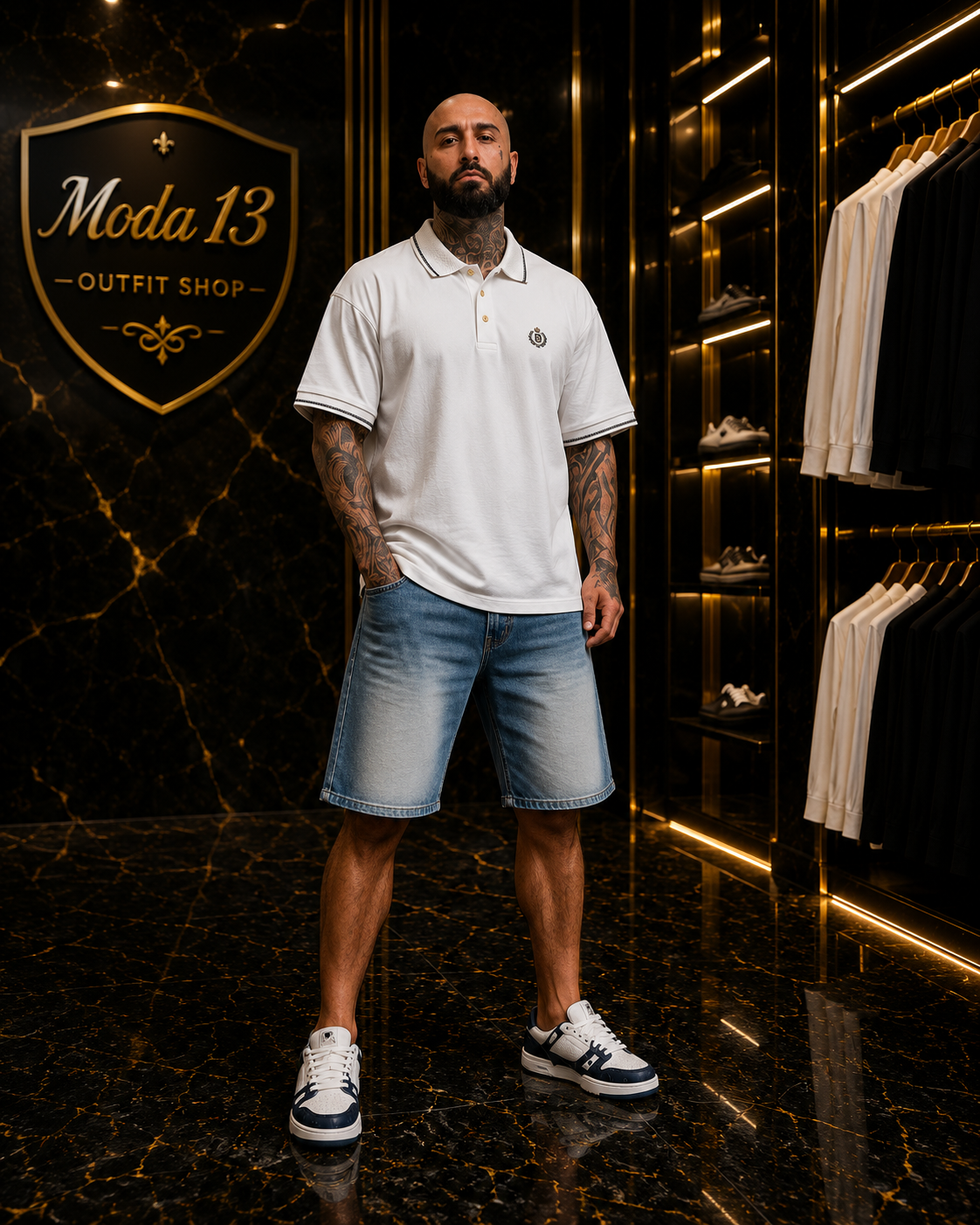 Polo Hombre Cuello Perforado Casual