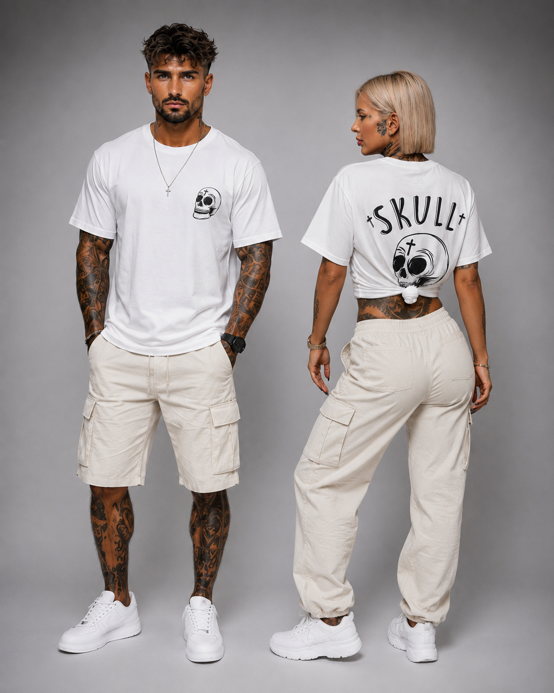 Camiseta Skull Classic Blanca Unisex