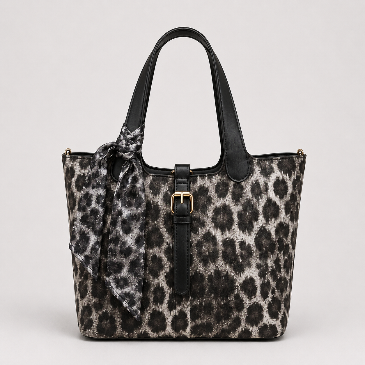 Bolso Shopper Animal Print con Pañuelo