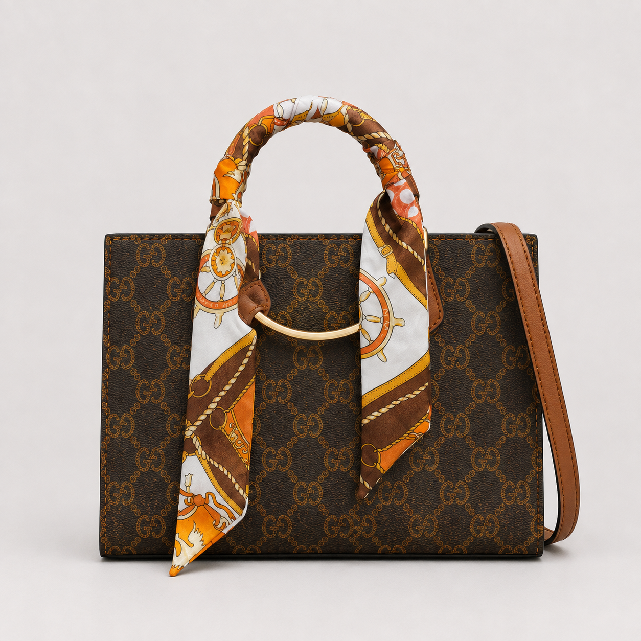 Bolso Shopper Monogram con Pañuelo y Bandolera