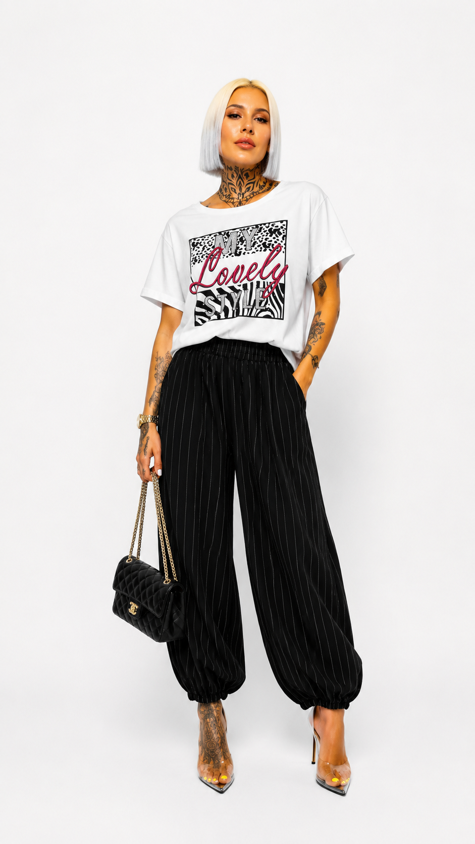 Pantalón Bombacho de Raya Fina