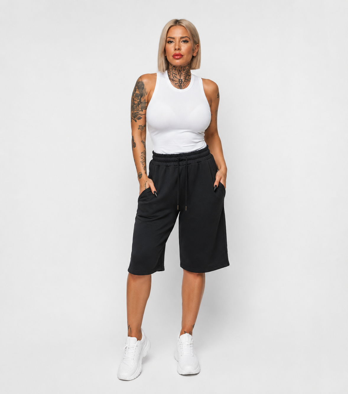 Bermuda Deportiva Oversize con Cintura Ajustable
