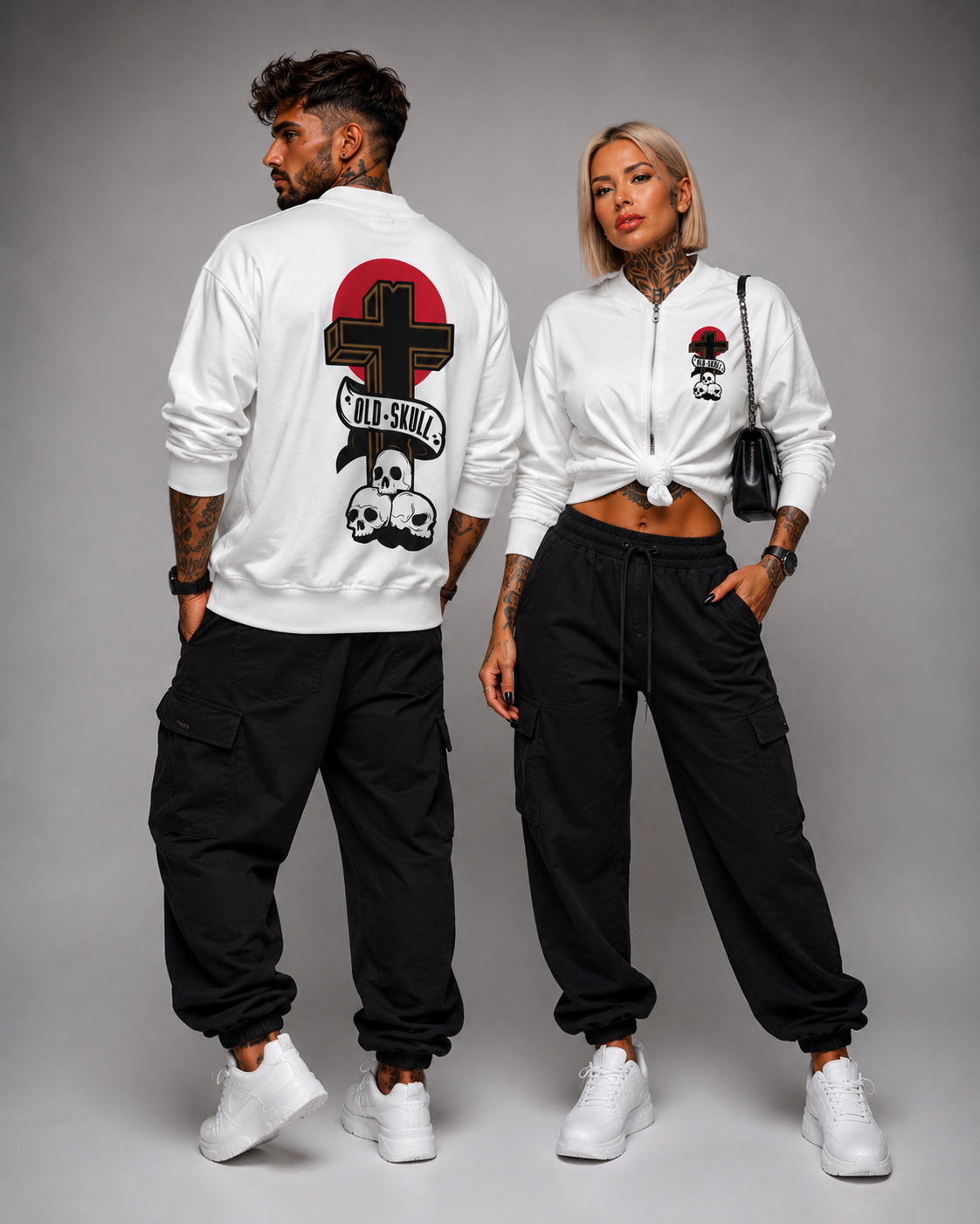 Bomber Skull Old Skull Blanca