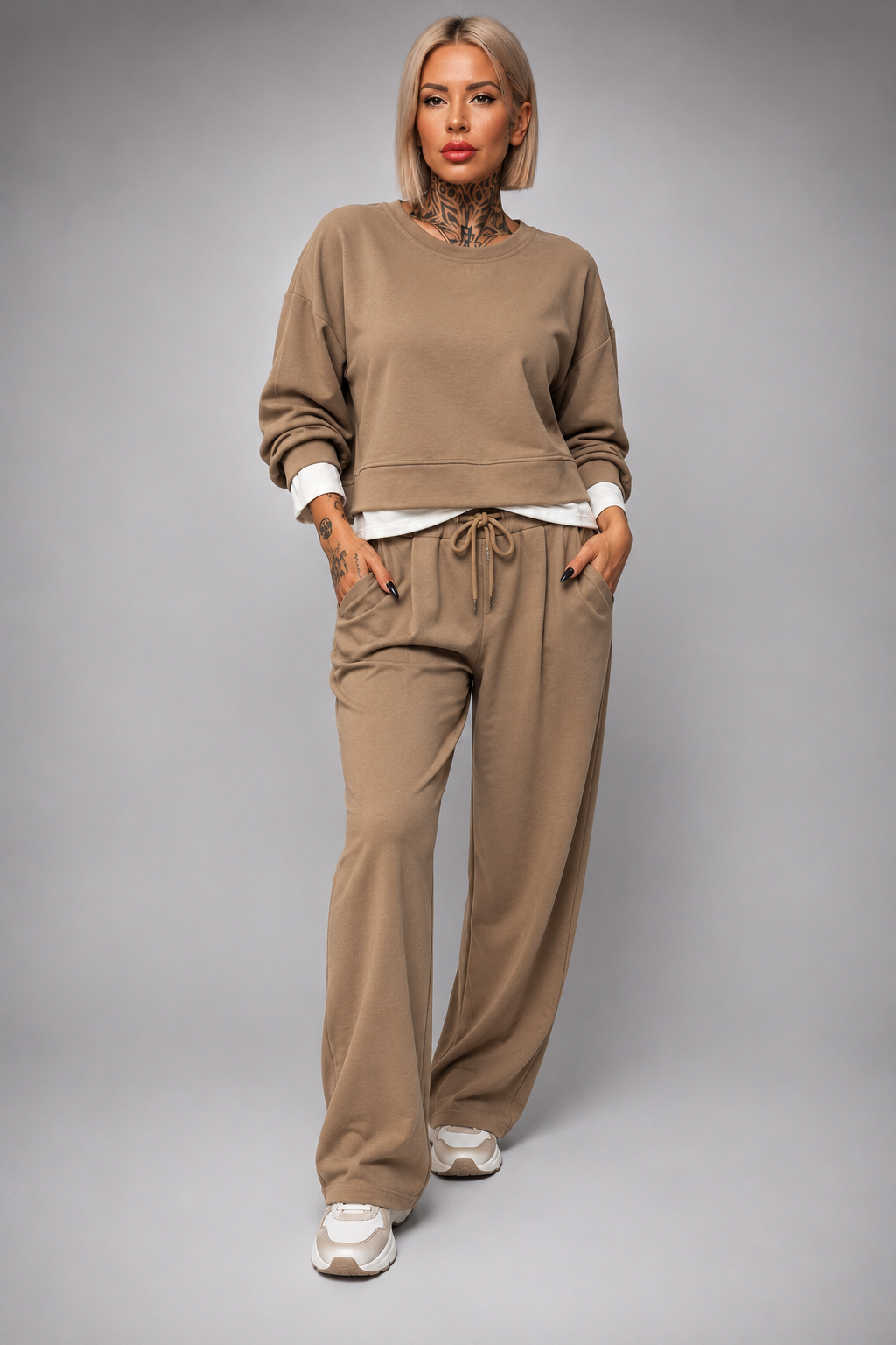 Conjunto Deportivo Casual Con Pantalón Ancho