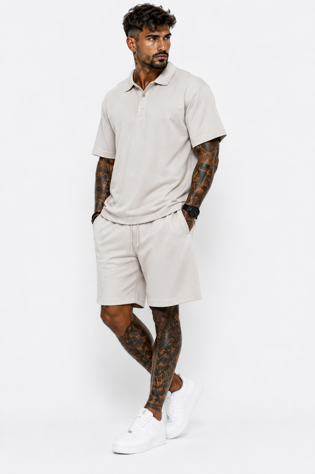 Conjunto Hombre Polo + Bermuda Tejido Capa de Aire