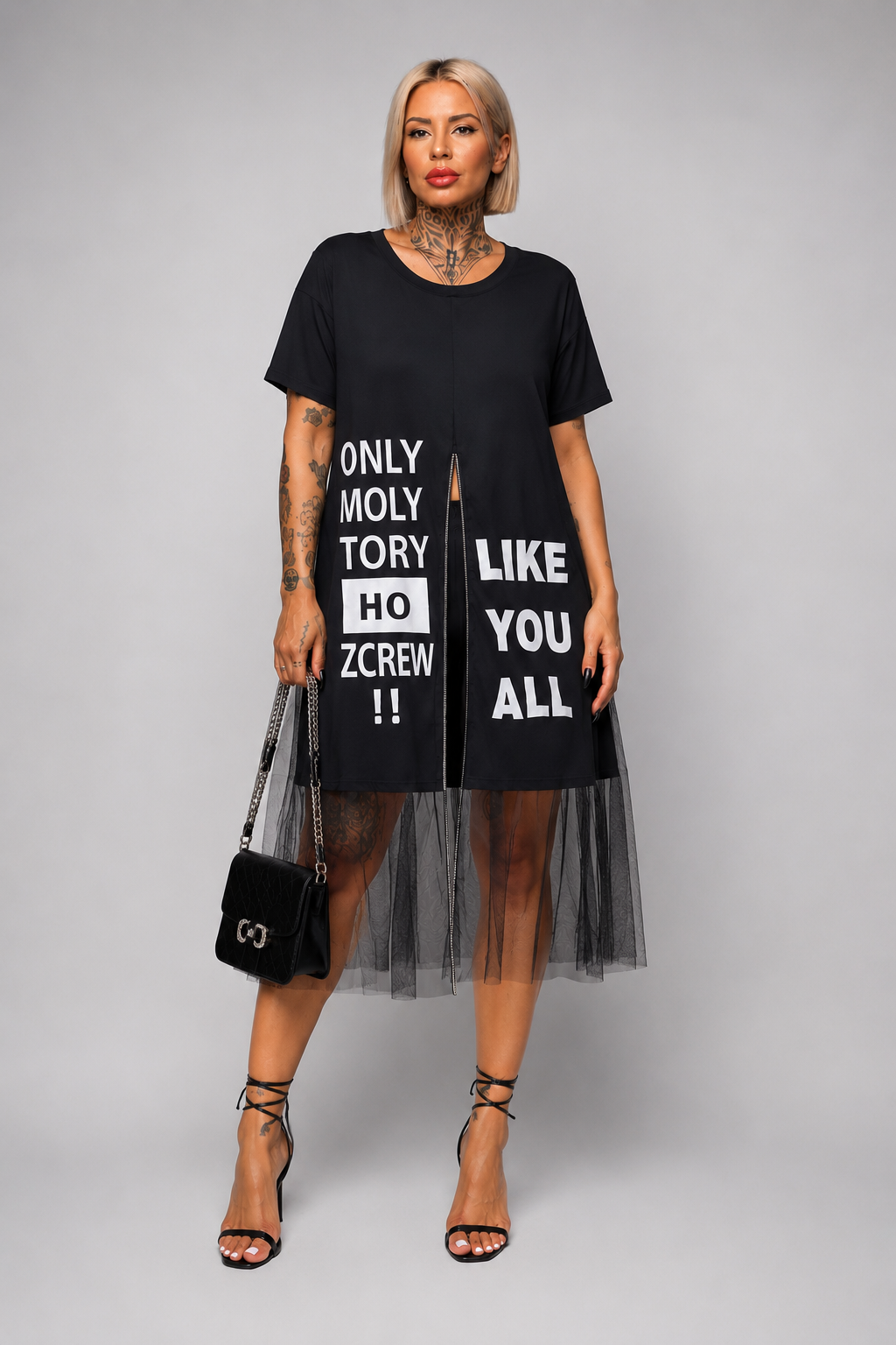 Vestido Italiano Oversize con Tul