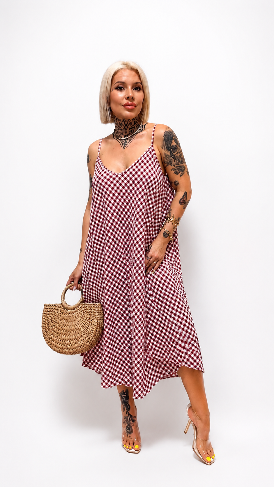 Vestido Midi Vichy de Tirantes