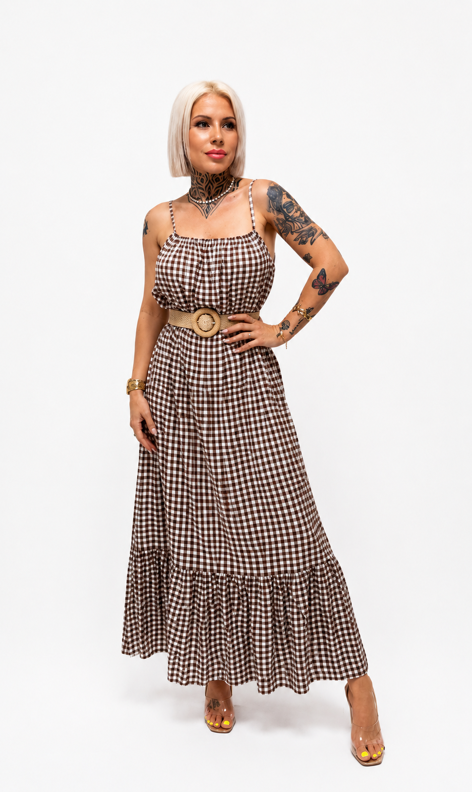 Vestido Largo Vichy de Tirantes