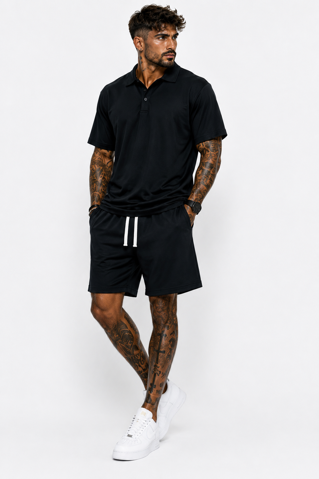 Conjunto Hombre Polo + Bermuda Tejido Capa de Aire