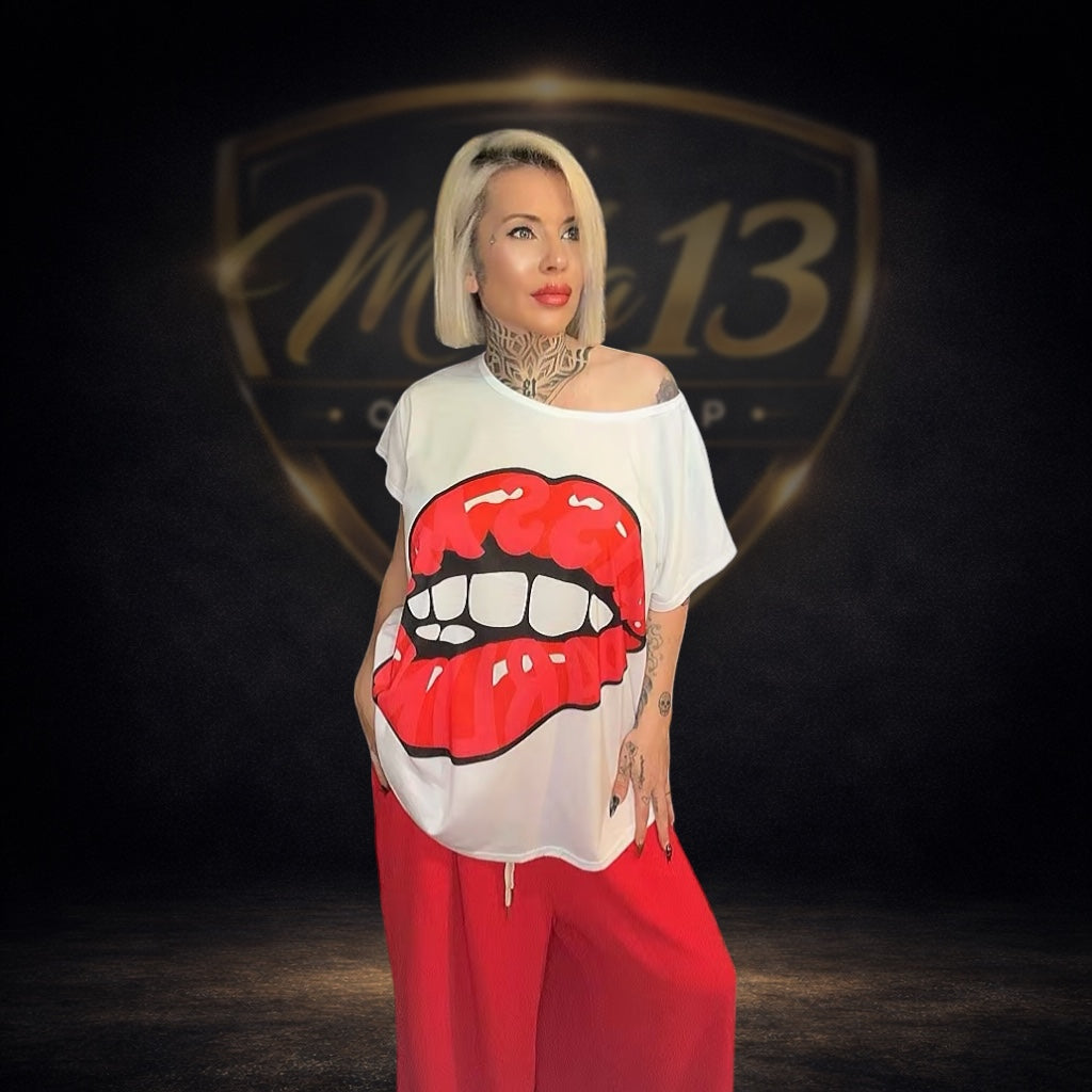 Camiseta Kiss Red Oversize