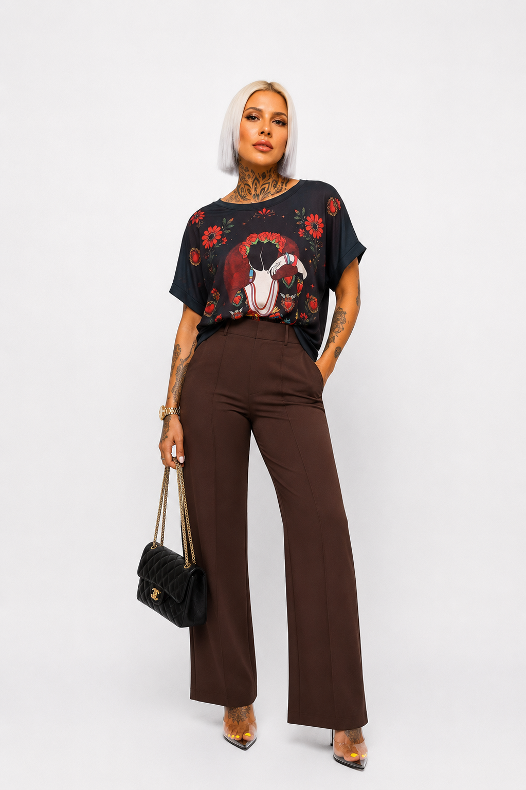 Camiseta Frida Oversize Estampada