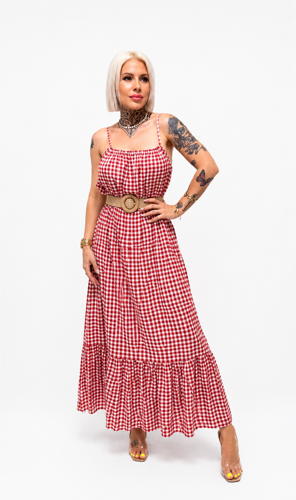 Vestido Largo Vichy de Tirantes