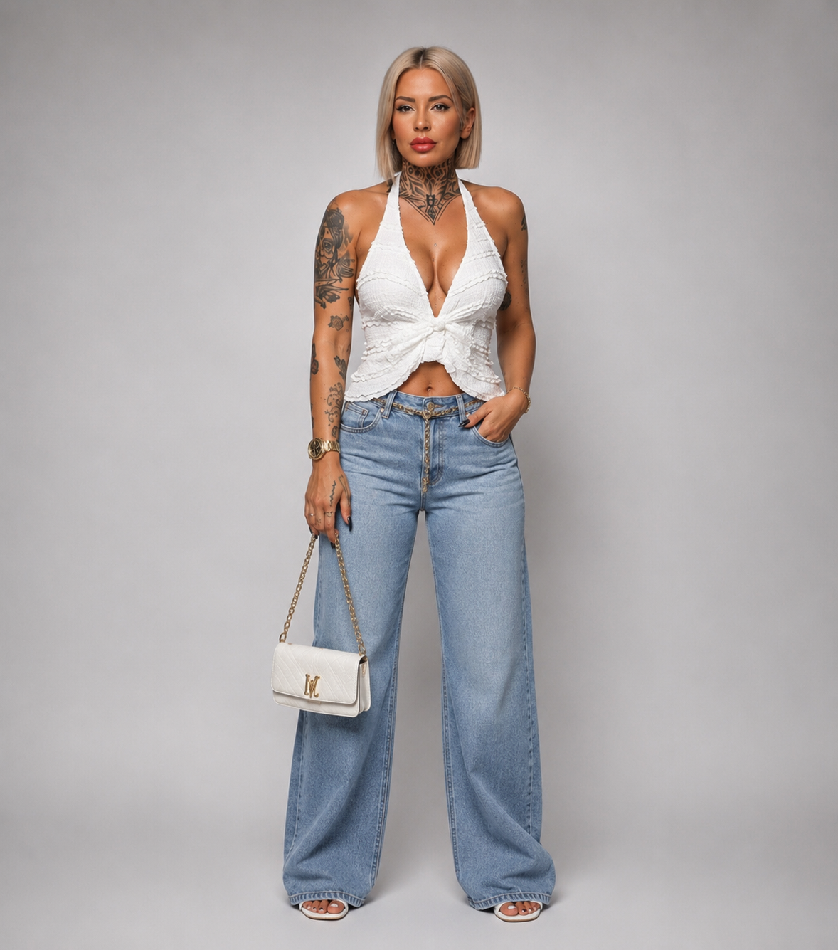 Top Halter Texturizado con Nudo