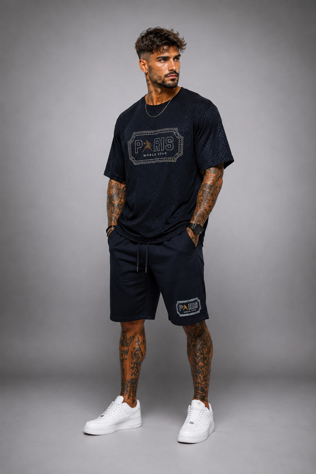 Conjunto Hombre Paris World Star Camiseta y Bermuda