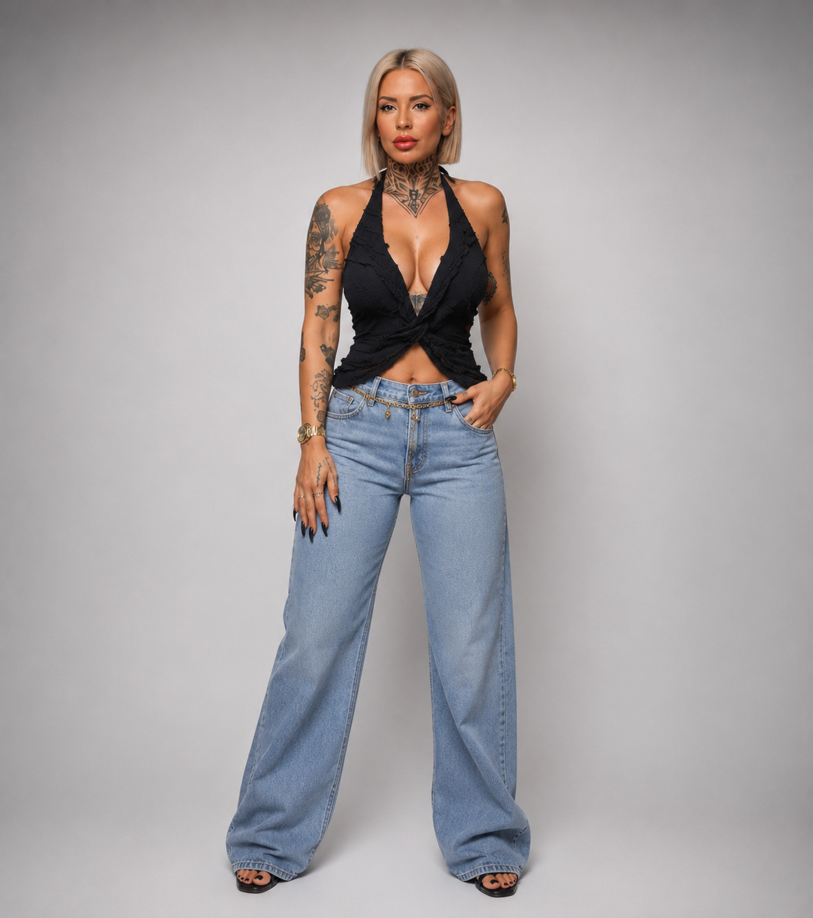 Top Halter Texturizado con Nudo