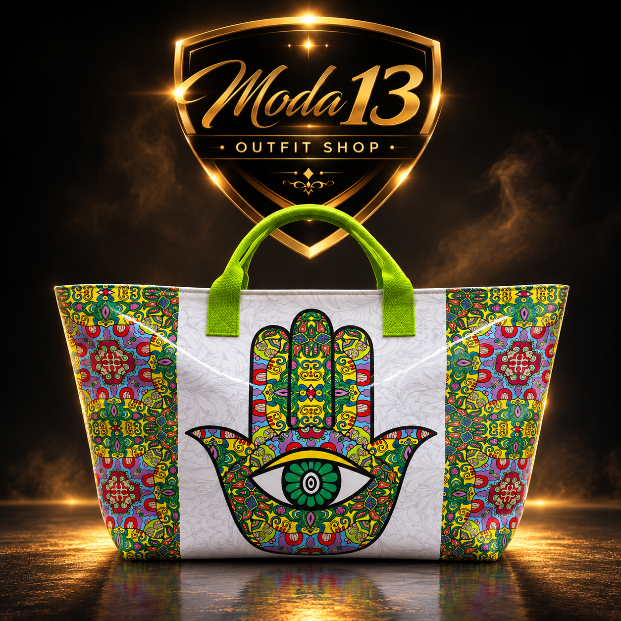Bolso Shopper Estampado Multicolor para Playa y Verano