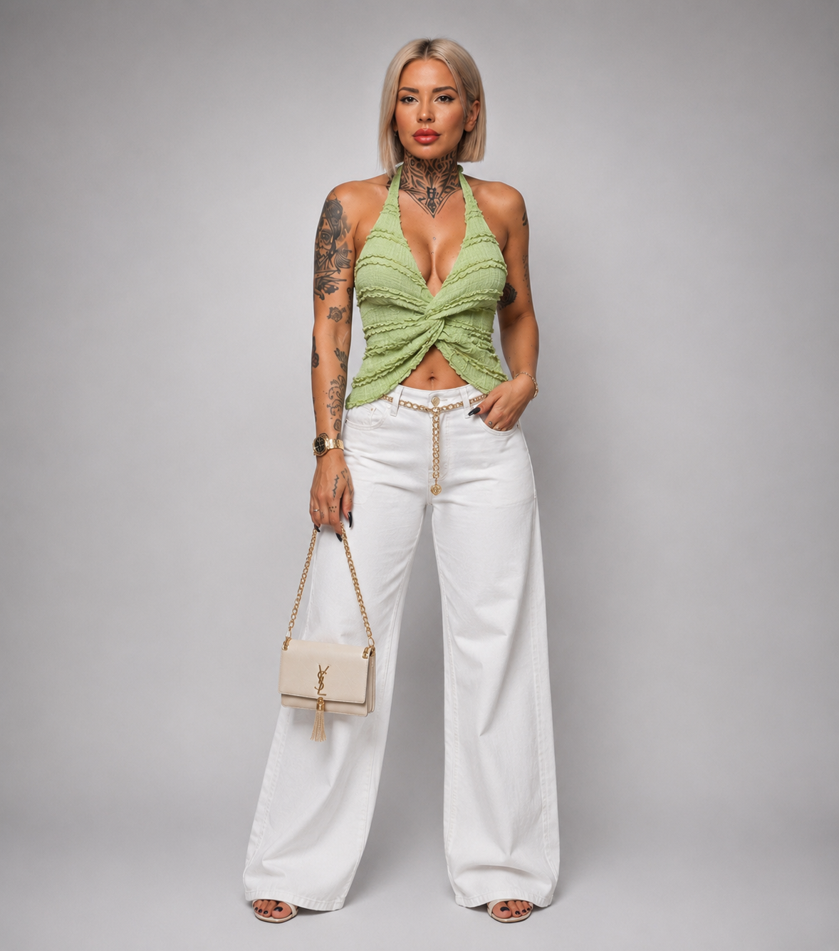 Top Halter Texturizado con Nudo