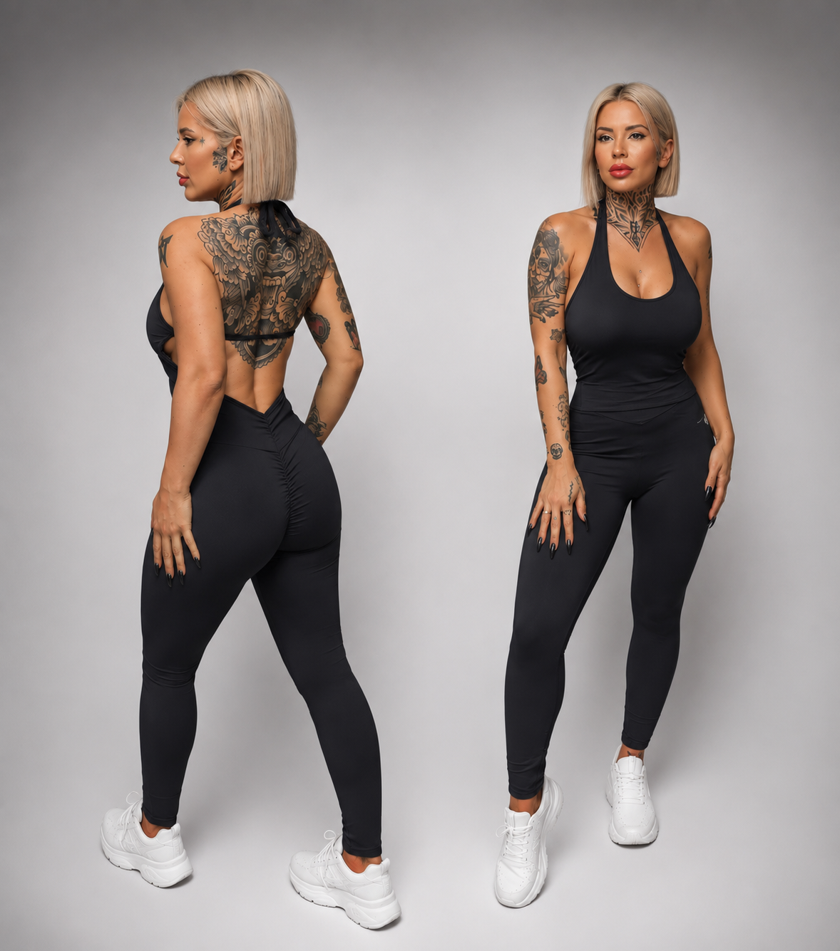 Mono Deportivo de Licra Fría Push Up Espalda Descubierta