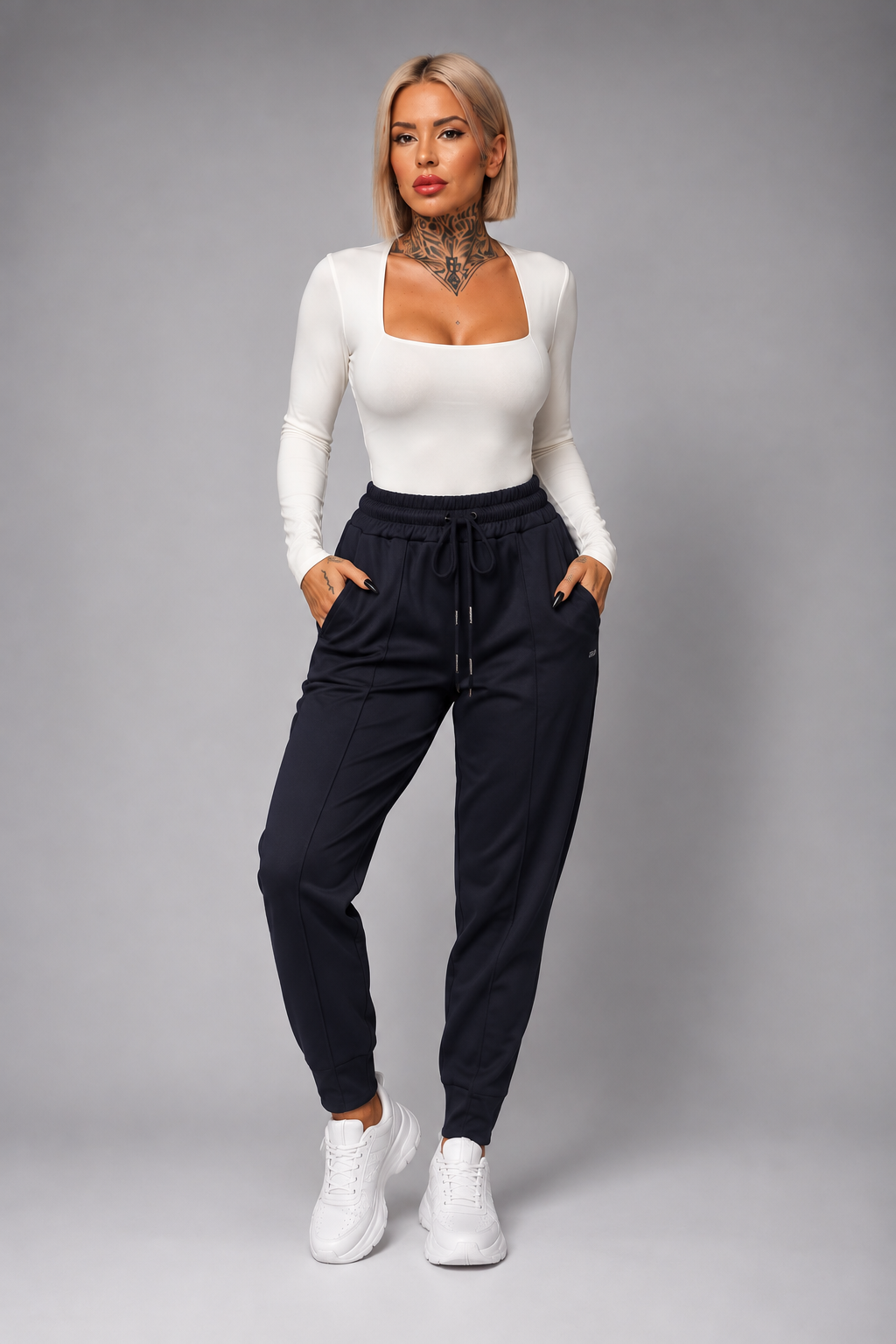 Pantalón Jogger con Pinzas y Cintura Elástica