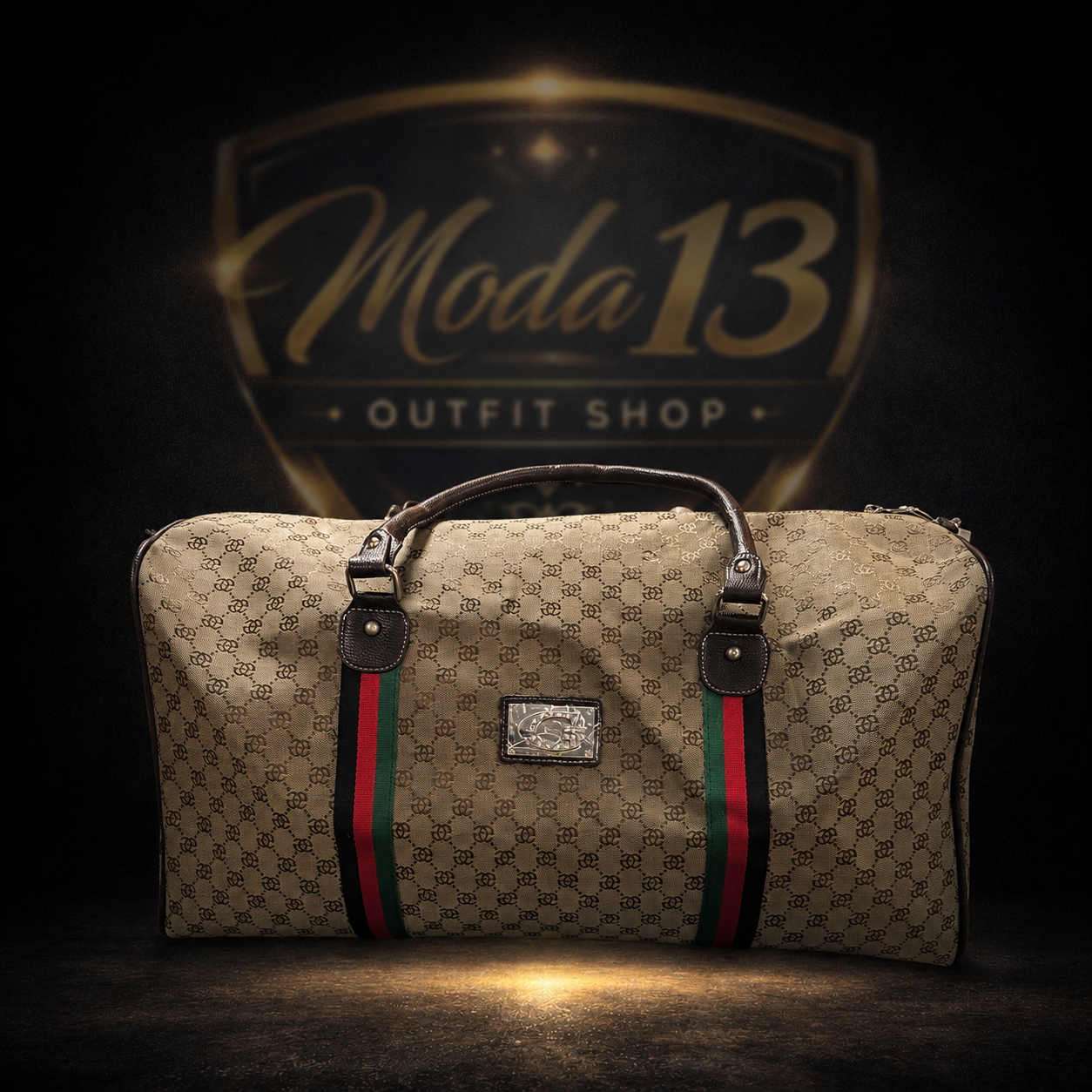 Bolso de Viaje Grande con Estampado y Asas Reforzadas