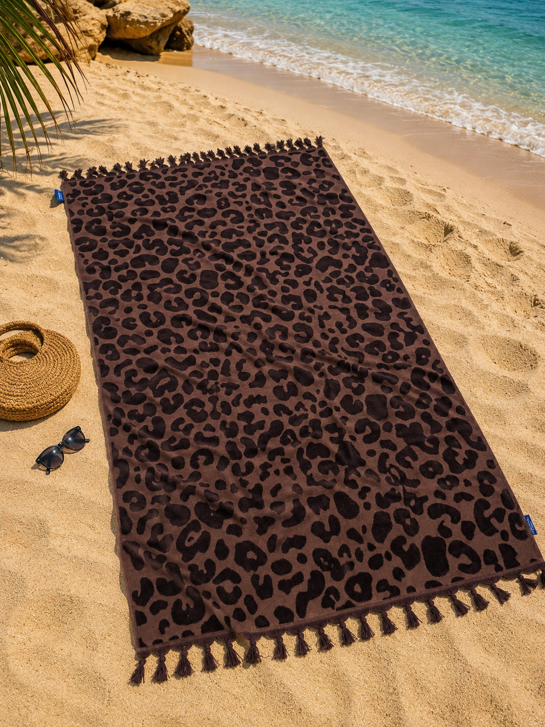 Toalla de Playa 100% Algodón Egipto con Flecos