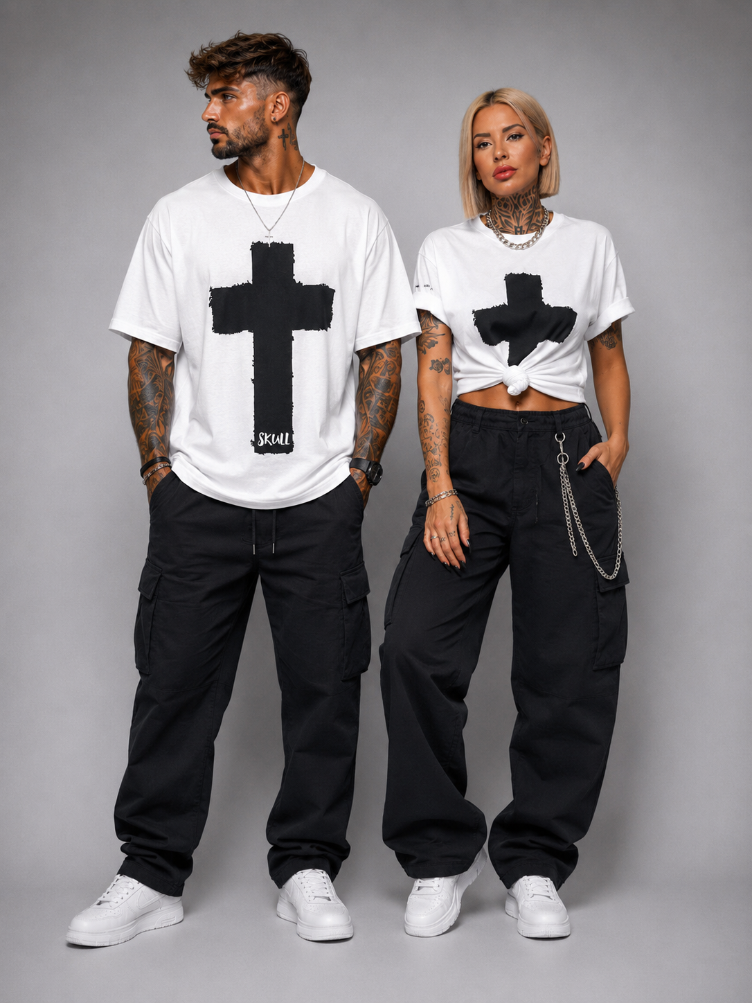 Camiseta Skull Cruz Ancha Unisex